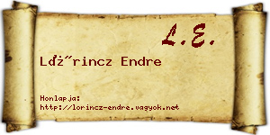 Lőrincz Endre névjegykártya