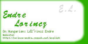 endre lorincz business card